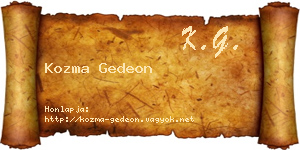 Kozma Gedeon névjegykártya